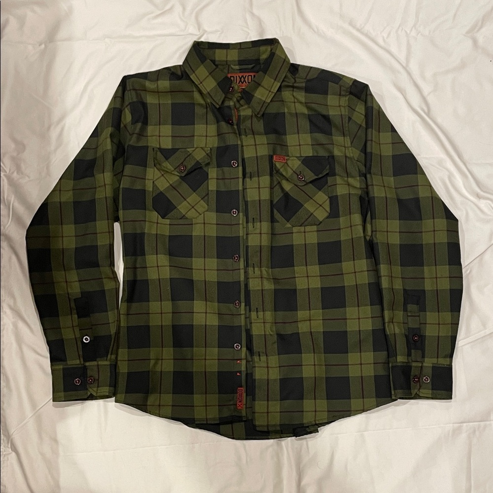 DIXXON Men's Olive and Black Checkered Shirt